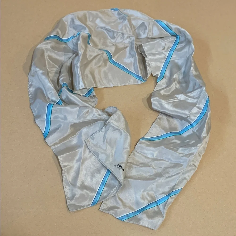 Silk scarf with Blue Accents